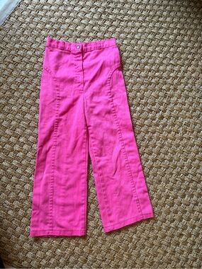Vintage Girls Bright Pink High-Waist Wide Leg Pants
